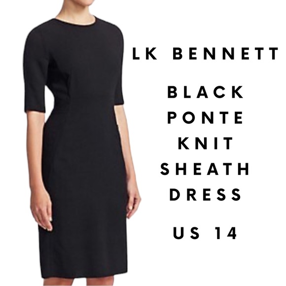 LK Bennett Dresses & Skirts - LK Bennett black ponte knit sheath dress size 14